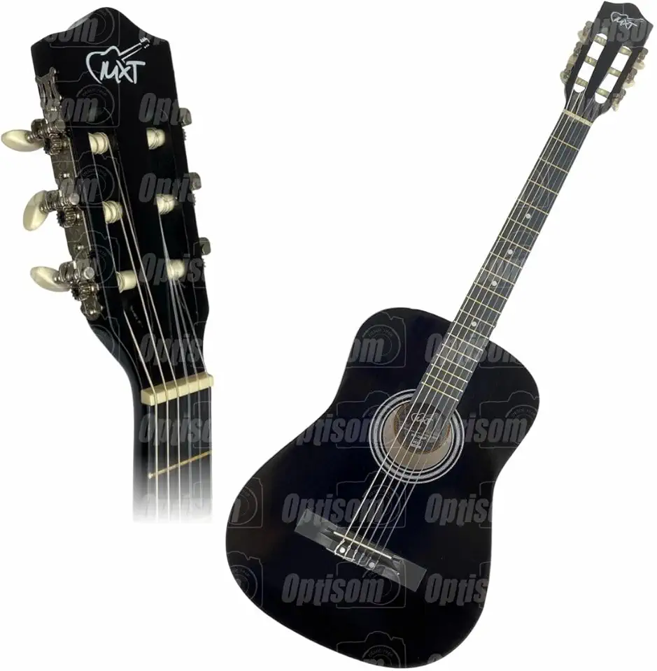 VIOLÃO 38" ACÚSTICO, COM TENSOR E CORDAS DE NYLON, COR PRETO, MODELO 38C-BK