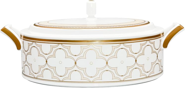 Noritake Trefolio Gold Covered Serving Bowl, 67 oz.