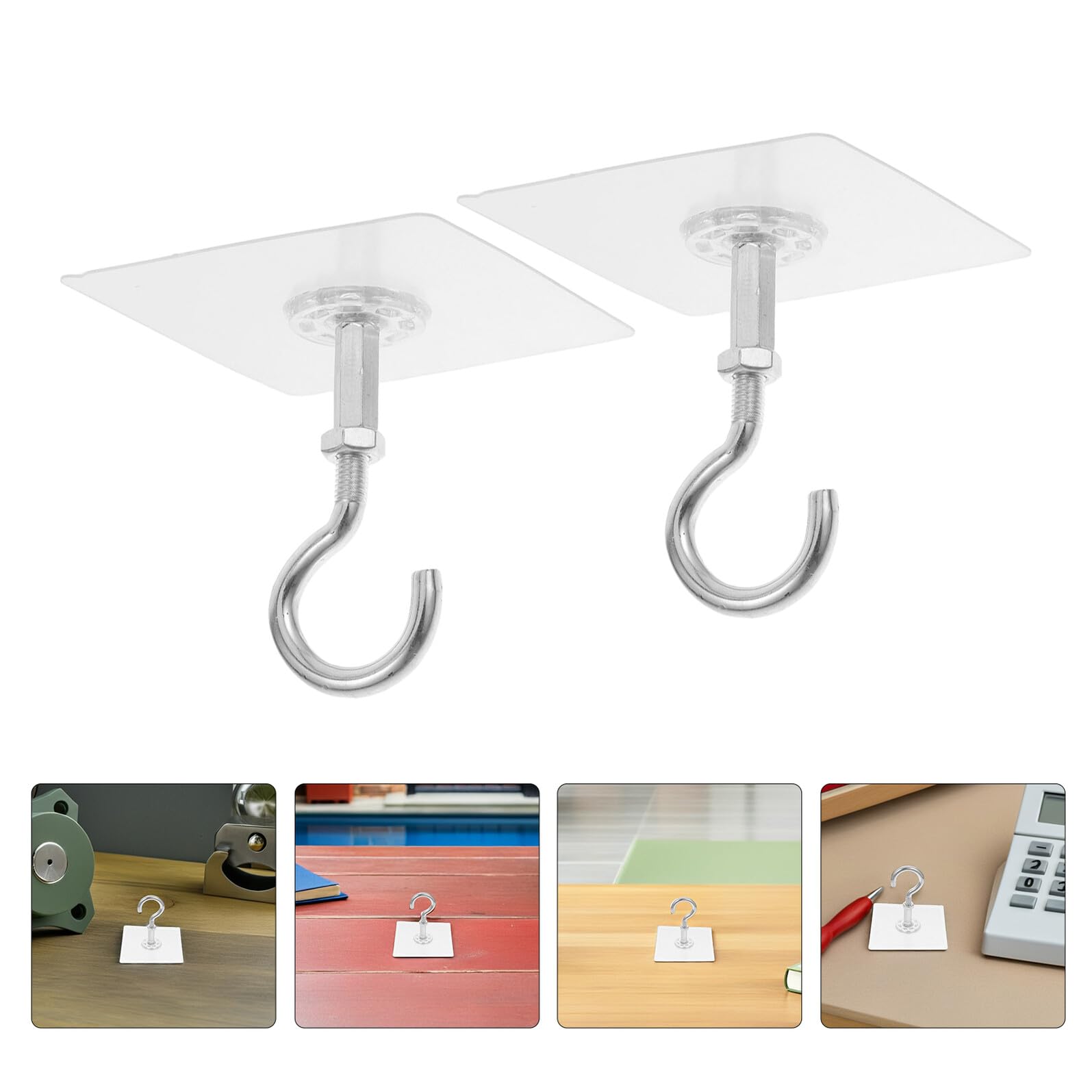 Ganchos Adhesivos para Techo sin Taladro 12 Piezas Autoadhesivos Transparentes de Alta Resistencia Gancho de Techo para Colgar Plantas Linternas y Decoración Montaje Fácil y