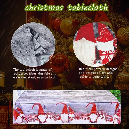 Fantasyon 180 x 150 cm Rectangular Christmas Table Cloth Large Washable Tablecloths Waterproof Grey Xmas Cover Wipeable for Decorations Party Supply - Image 3