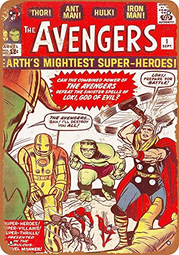 Keviewly Avengers #1 Metal Tin Sign 12 X 8 Inches Retro Vintage Decor