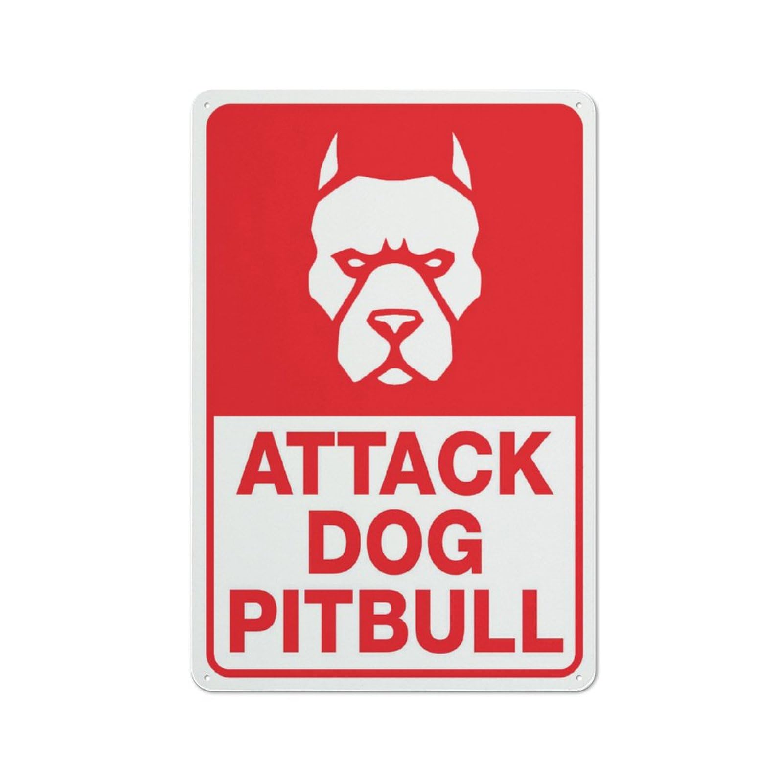 Attack Dog Pitbull Sign 12X8 Inch Tin Sign Great For Garden And Yard Wall Decor