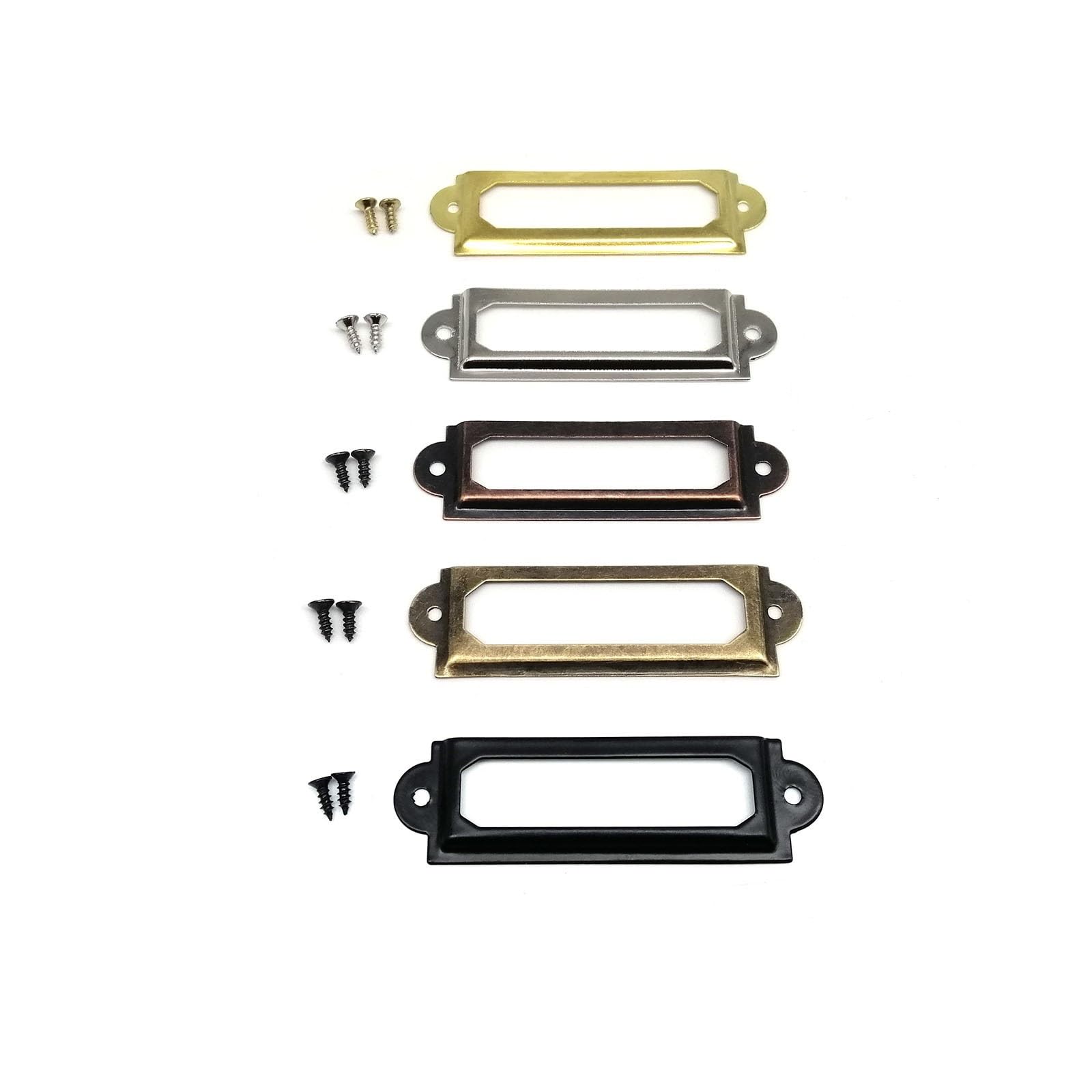 Cidegoo Bronze Iron Drawer Name Card Holder Label Pull Frame Handle For Cabinet Furniture