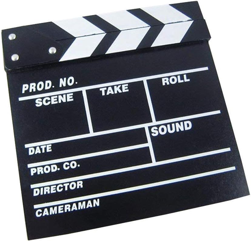 Movie Film Clap Board 7.87x7.87 in Black Clapperboard Props