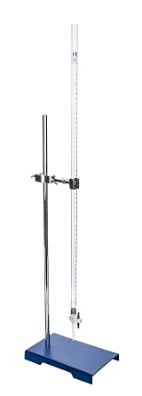 Eisco Labs Basic Titration Kit - 50ml Burette - Acrylic Class B, 24" 60cm Rod, 8"x5" Heavy Base, Clamp, Boss Head