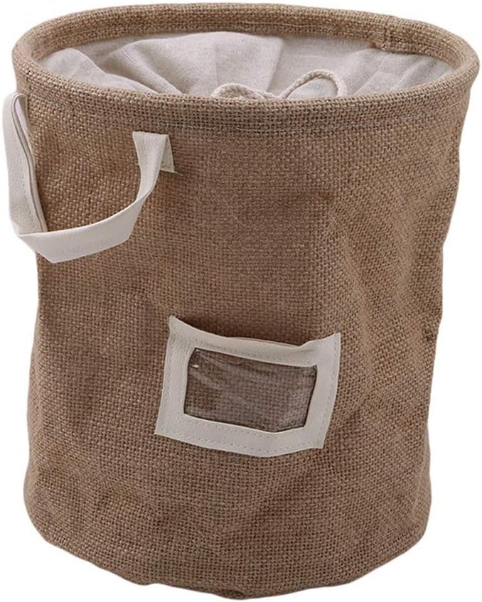 Jute Sorting Bins Laundry Baskets Dirty Clothes Folding Collapsible Storage Basket