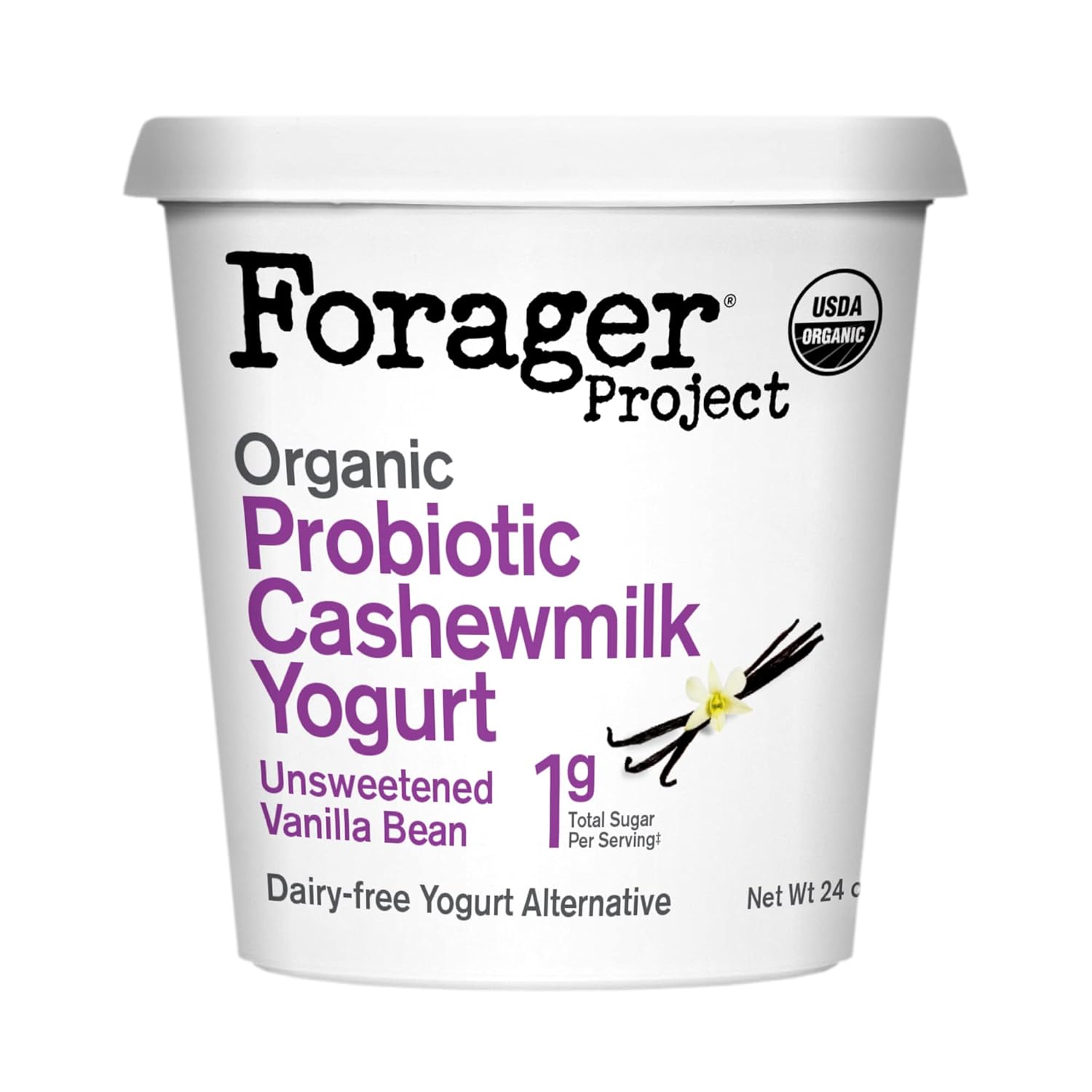 Forager Project Organic Unsweetened Vanilla Bean Cashewmilk Yogurt, 24