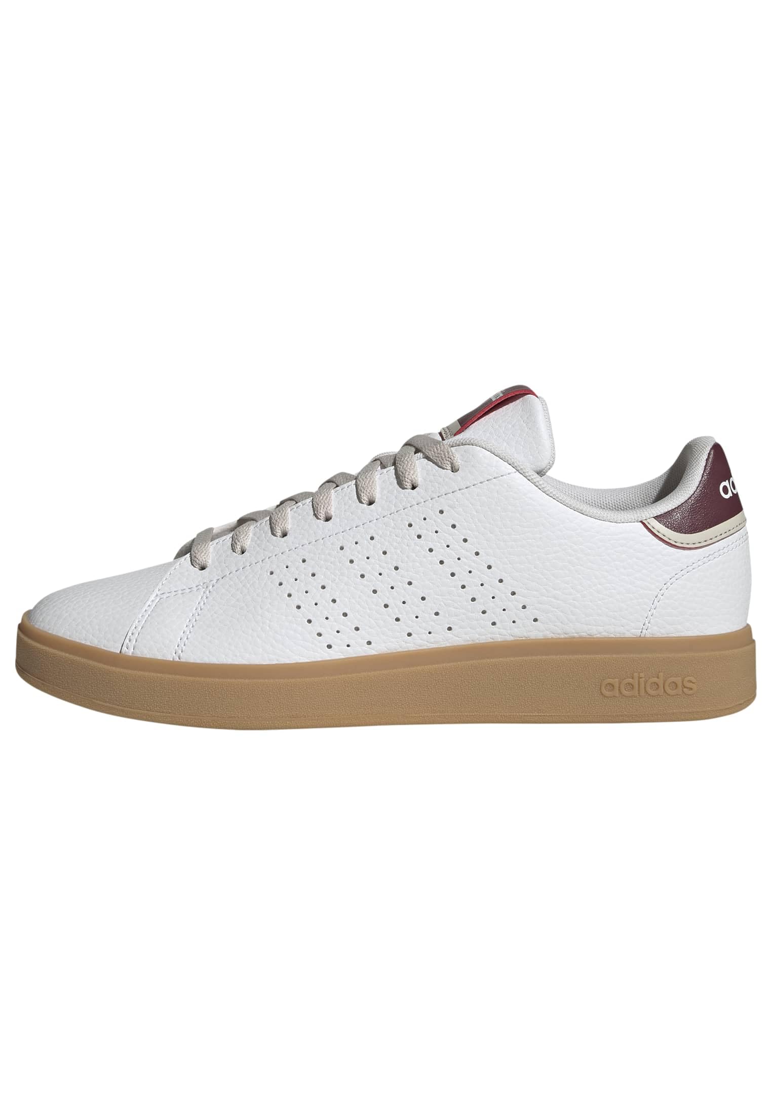 adidas Men's Advantage Base 2.0 Shoes, FTWR White/FTWR White/Shadow red, 6.5 UK