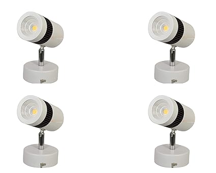 JACKAL LED 6 Watts Indoor Ceiling Spot Light/Focus Light/Wall Light (Colour - Warm White) | Flexibly Rotatable Light Head | Perfect for Kitchen, Living Room & Malls ? (6 Months Warranty) (Pack of 4)