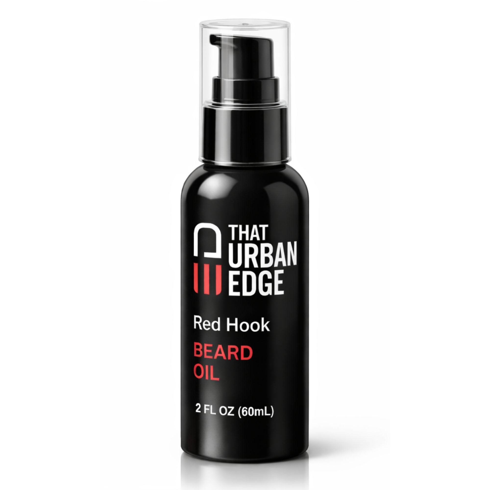 That Urban Edge Beard Oil for Men, Non-Greasy Beard Conditioner with Pump, Softens & Hydrates, Light Clean Red Hook Scent, Ideal for Black Men & All Beards, Travel-Friendly, 2 Fl Oz