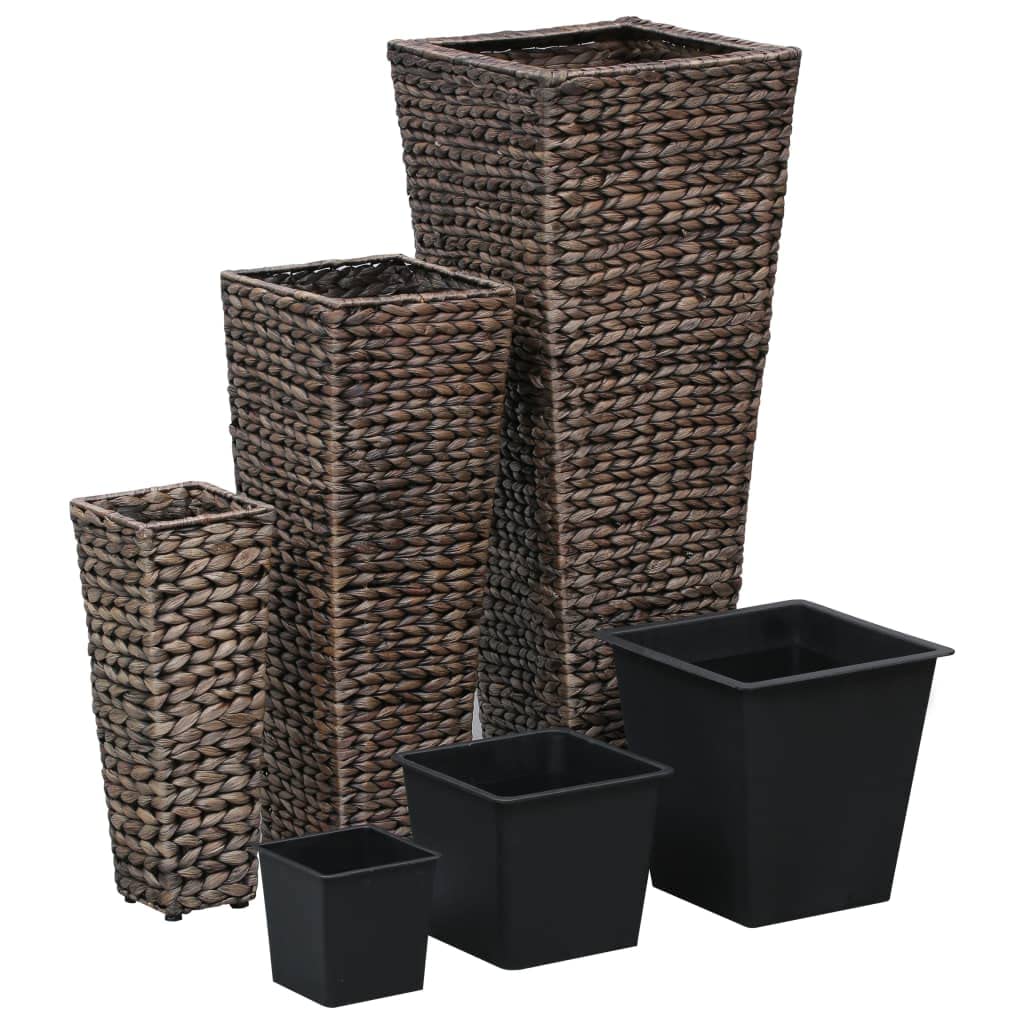 vidaXL Hochbeet 3tlg. Wasserhyazinthe Dunkelbraun Blumentopf Pflanzkübel