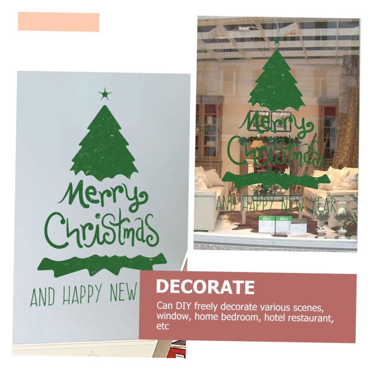 Cabilock 5 Juegos Pegatinas De Pared Con Árbol De Navidad Pegatinas Para Ventanas De Tiendas Luces Navideñas Festivas Calcomanías Navideñas Para Ventanas Calcomanías 2 hojas * 5