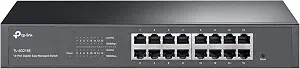TP-Link 16-Port Gigabit Managed Switch with VLAN, Loop Prevention, IGMP Snooping, Fanless Design, and Shielded Ports