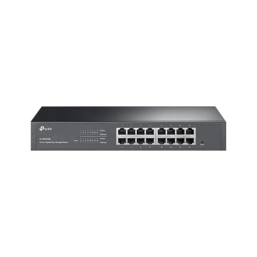 TP-Link TL-SG216E, 16 Port Gigabit Easy Managed Switch | VLAN, Auto Loop Prevention, IGMP Snooping, Fanless, Durable Metal w/Shielded Ports, Managed by Omada
