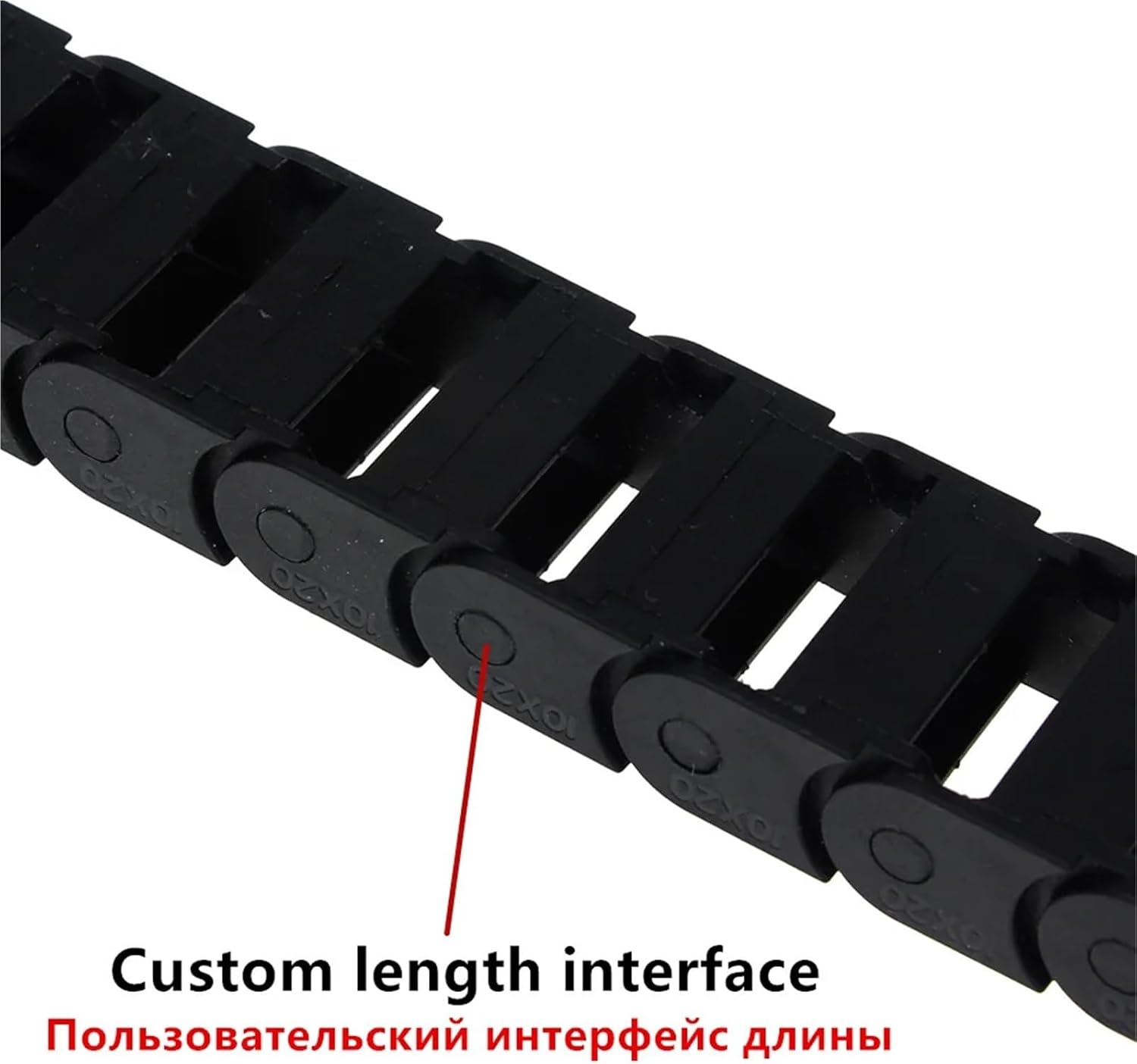 1pc 10 x 20mm 10 * 20mm L1000mm Cable Drag Wire Carrier with end connectors for CNC Router Machine Tools/Fully enclosed(10x10mm)
