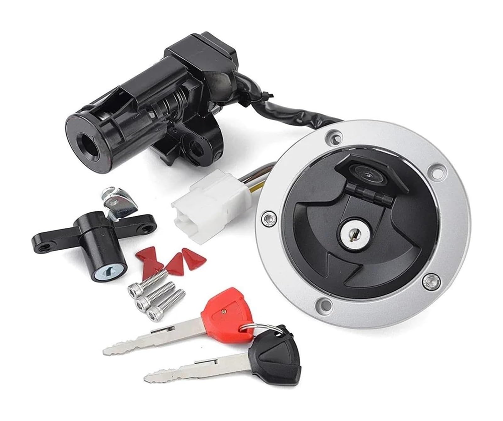 Cerradura De Encendido para Kawasaki para EX650 2014-2016 27045-5452 27005-0552 Interruptor Arranque Bloqueo Motocicleta Tanque Combustible con 2 Llaves