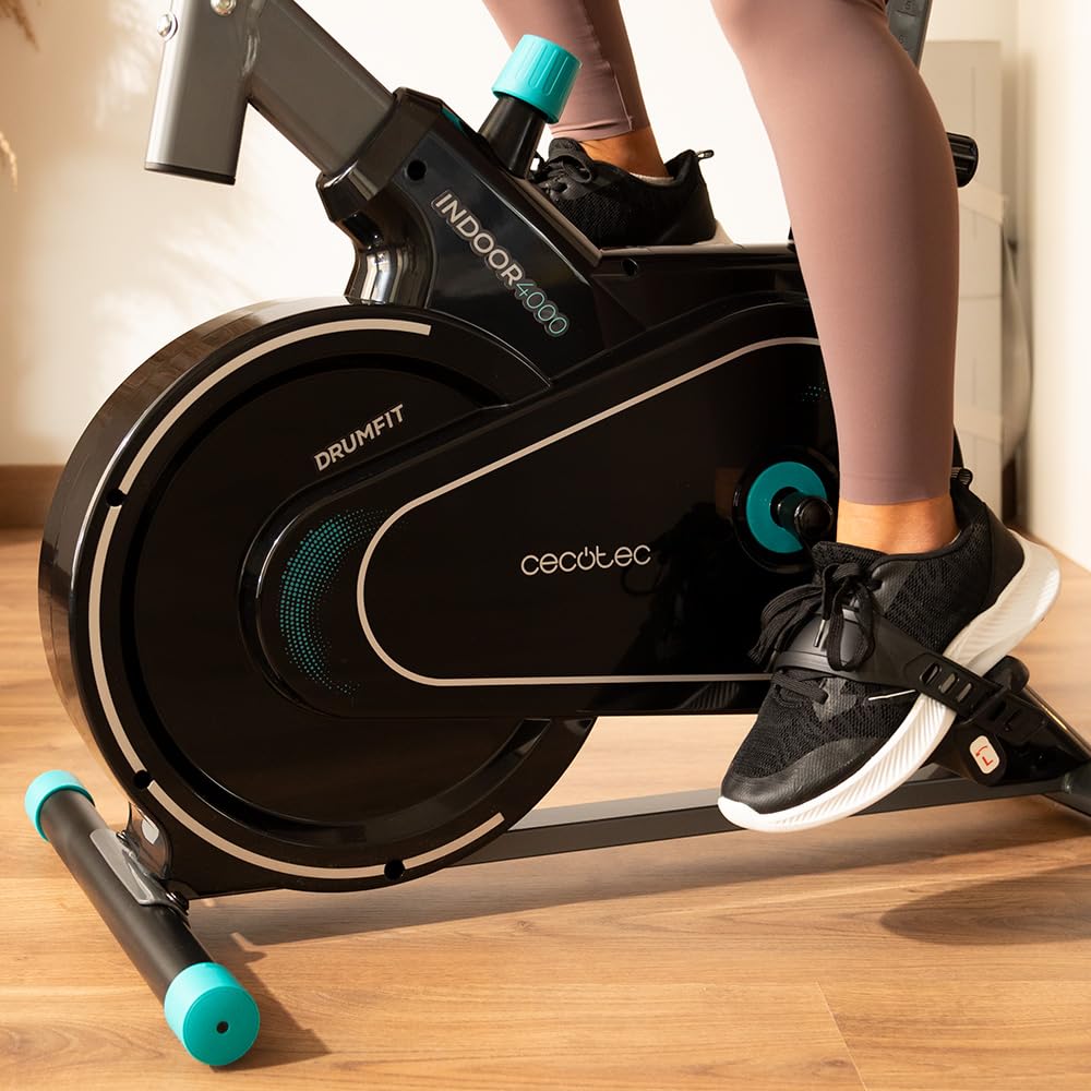 Cecotec Cyclette da Casa Drumfit Indoor 4000 Magnetic Connected | Volano d'Inerzia Da 4 kg, Resistenza Regolabile Manualmente, Regolazione Resistenza Automatica per Percorso, Dispositivi