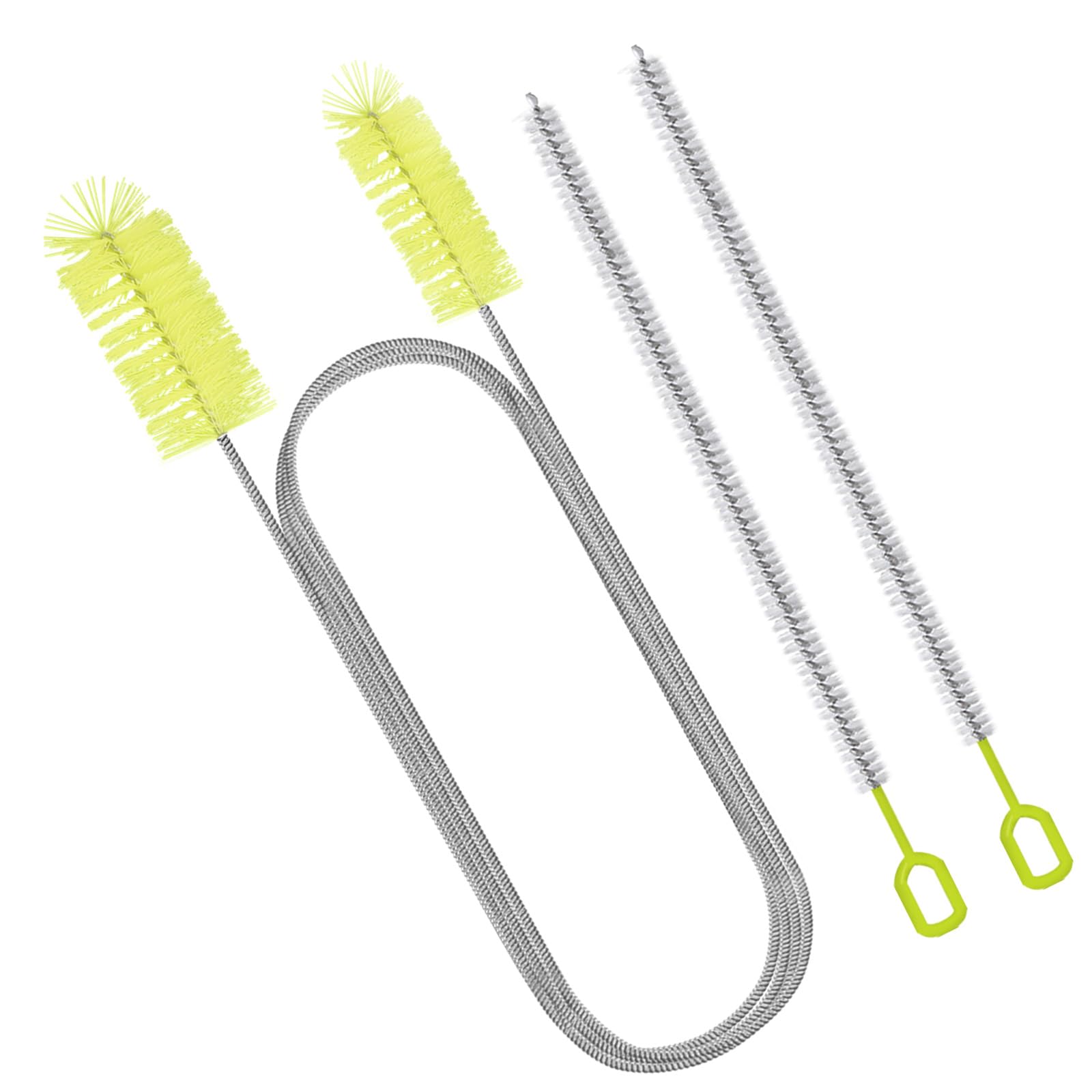 Flexible Drain Brush, 66 Inch Double Ended Aquarium Filter Hose Long Pipe Cleaners Brush for Fish Tank, Sink, Drain, and 2 Pieces 12 Inch Straw Cleaning Brush