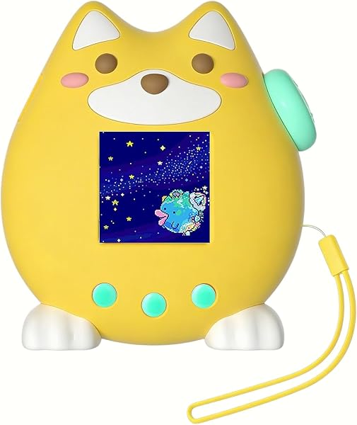 For Tamagotchi Paradise(たまごっちパラダイス) 専用ケース通信に対応 保護カバー 耐衝撃 落下防止 防汚 防水 指紋防止 全面保護ケース 紛失防止ストラップ付き (黄色) - 1