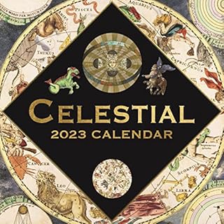 Wall Calendar 2023 - Celestial, 30 x 30 CM Monthly View, 16-Month, Arts & Antiques Theme, Includes 180 Reminder Stickers