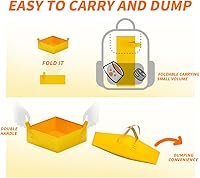 Vista 2 de Caja de arena portátil de viaje para gatos, impermeable, sin fugas, sin olor, plegable, fácil de llevar, ligera, antiadherente (pequeña)