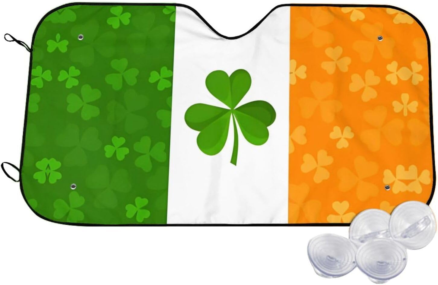 Irish Flag Print Foldable Car Windshield Sun Shade 55x30in
