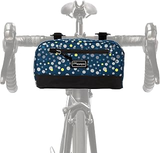 Po Campo Domino Handlebar Bag - Large, Waterproof Bicycle Storage Baskets for Front Mount - Lightweight Bike Bags That Convert To Crossbody (Bubbly)