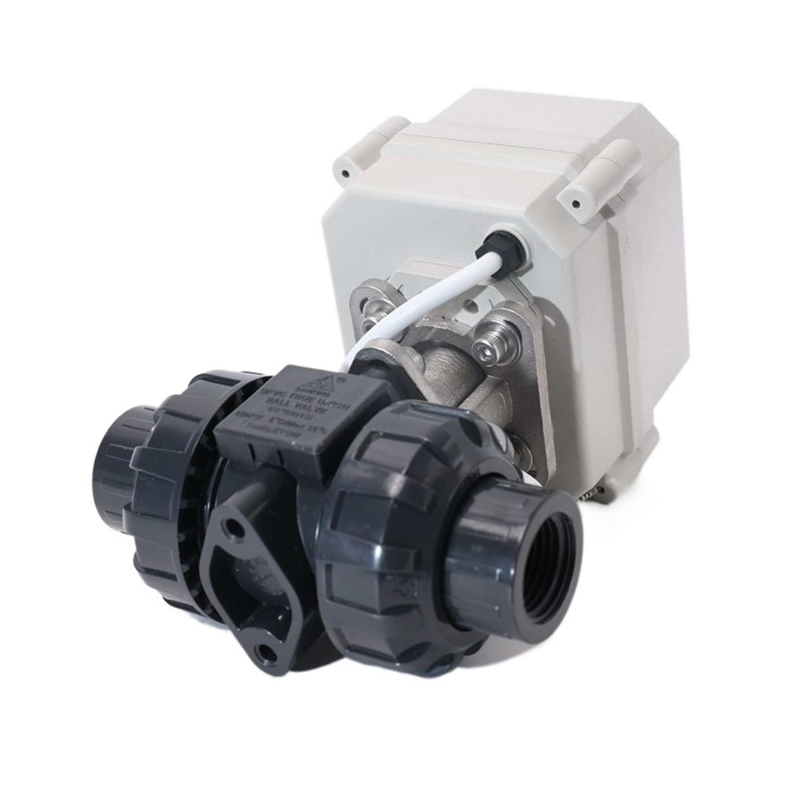 Vanne à Sphère, Vanne à Boisseau sphérique motorisée 1/2 ''DN15 2 Voies BSP/NPT/Douille UPVC 9-24VAC/DC vanne électrique NO/NC à Retour Automatique(NPT_9-24V ACDC_CR202)
