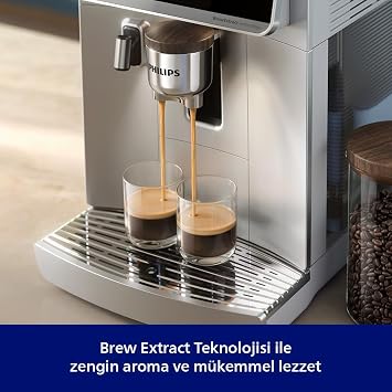 Philips 8000 Serisi LatteGo Pro Café Aromis Kahve Makinesi, Evde Kafe Kalitesi, BrewExtract, 54 farklı Sıcak ve Soğuk İçecek, EP8757/20