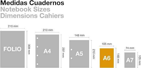 Miquelrius - Cahier A6 petits carreaux 5 mm, 120 feuilles microperforées 4 couleurs multi-matières, papier opaque 70 g/m², couverture carton extra rigide, spirale, Sans perforations, West Bay - 5