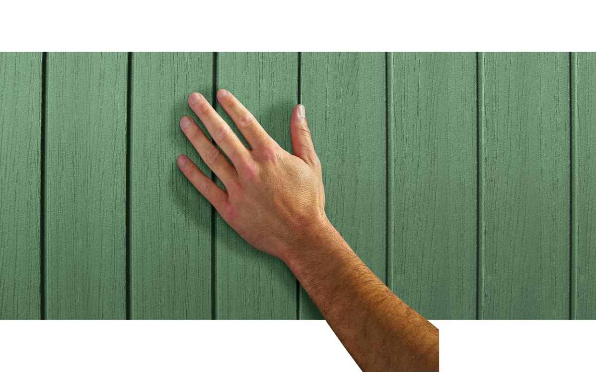 Keter Darwin Caseta de Jardín Exterior, Efecto Madera, Doble Puerta, Ventanas Frontales, Resistente a UV (Verde, 4x6)