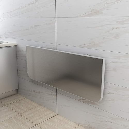 Miniatura 3 de Escritorios plegables plegables para montar en la pared, mesa de comedor de acero inoxidable, estación de trabajo, escritorio flotante para espacios