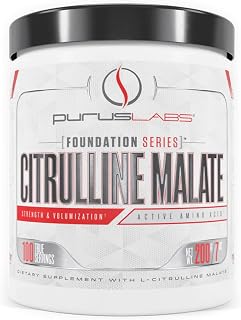 Purus Labs Foundation Series Citrulline Malate Powder | Active Amino Acid L-Citrulline | Strength, Volume, & Recovery | 100 Servings (Unflavored)