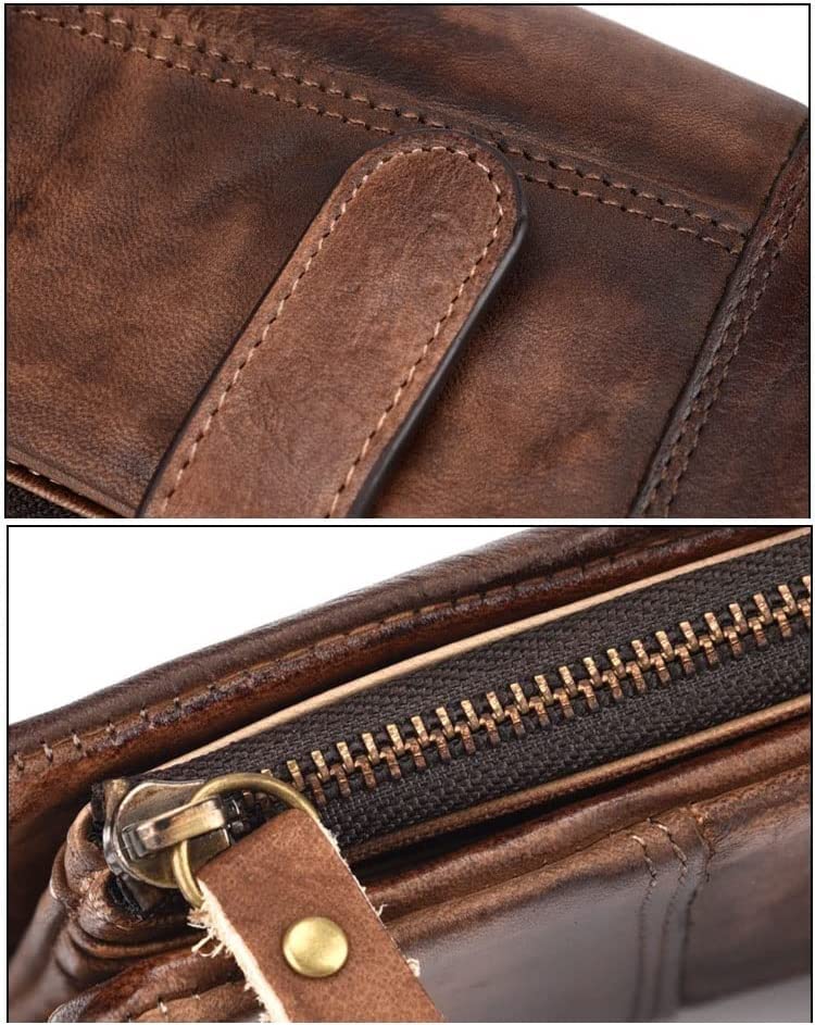 RWCCCRWS Vintage Genuine Leather Long Wallet Men Women Credit Card Holder Purse Zipper Business Moible Phone Wallet,Best Choice (Color : Brass, Size : 19.5 * 9.5cm)4