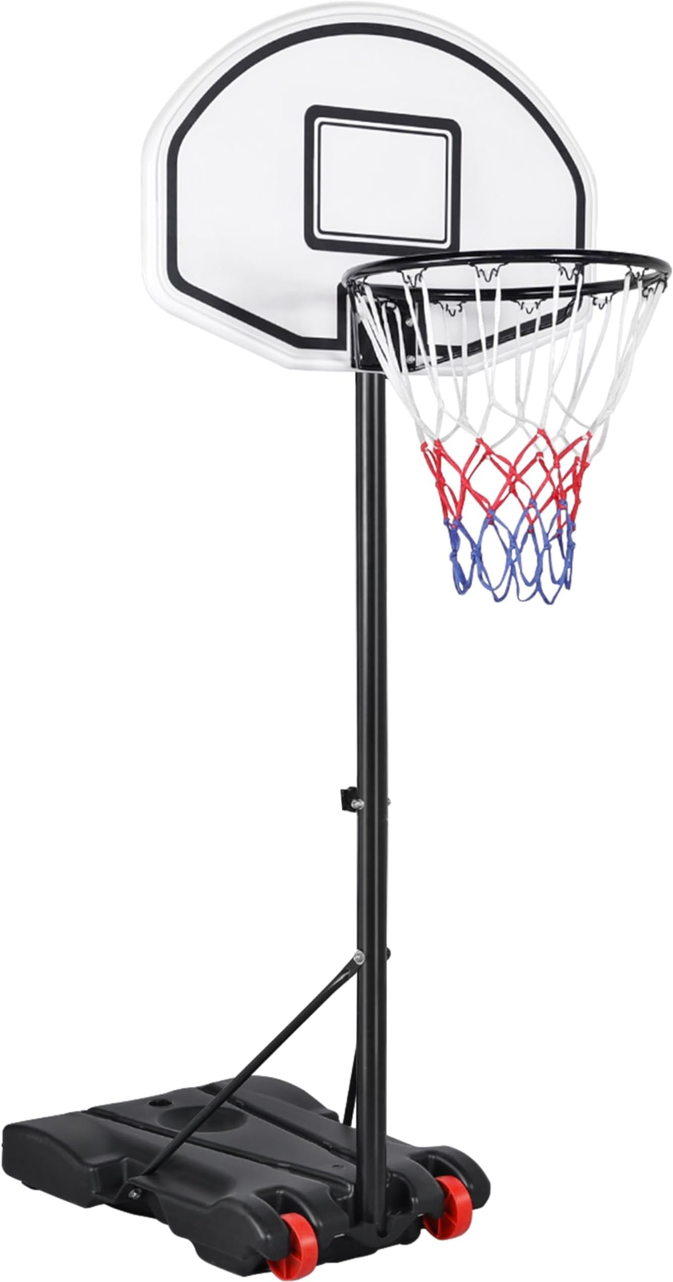 Yaheetech Portable Basketball Hoop for Kids Outdoor Basketball Goals Indoor Basketball Court Youth Adjustable Basketball Stand 6.4-8.2ft Height Adjustable, Black/Red