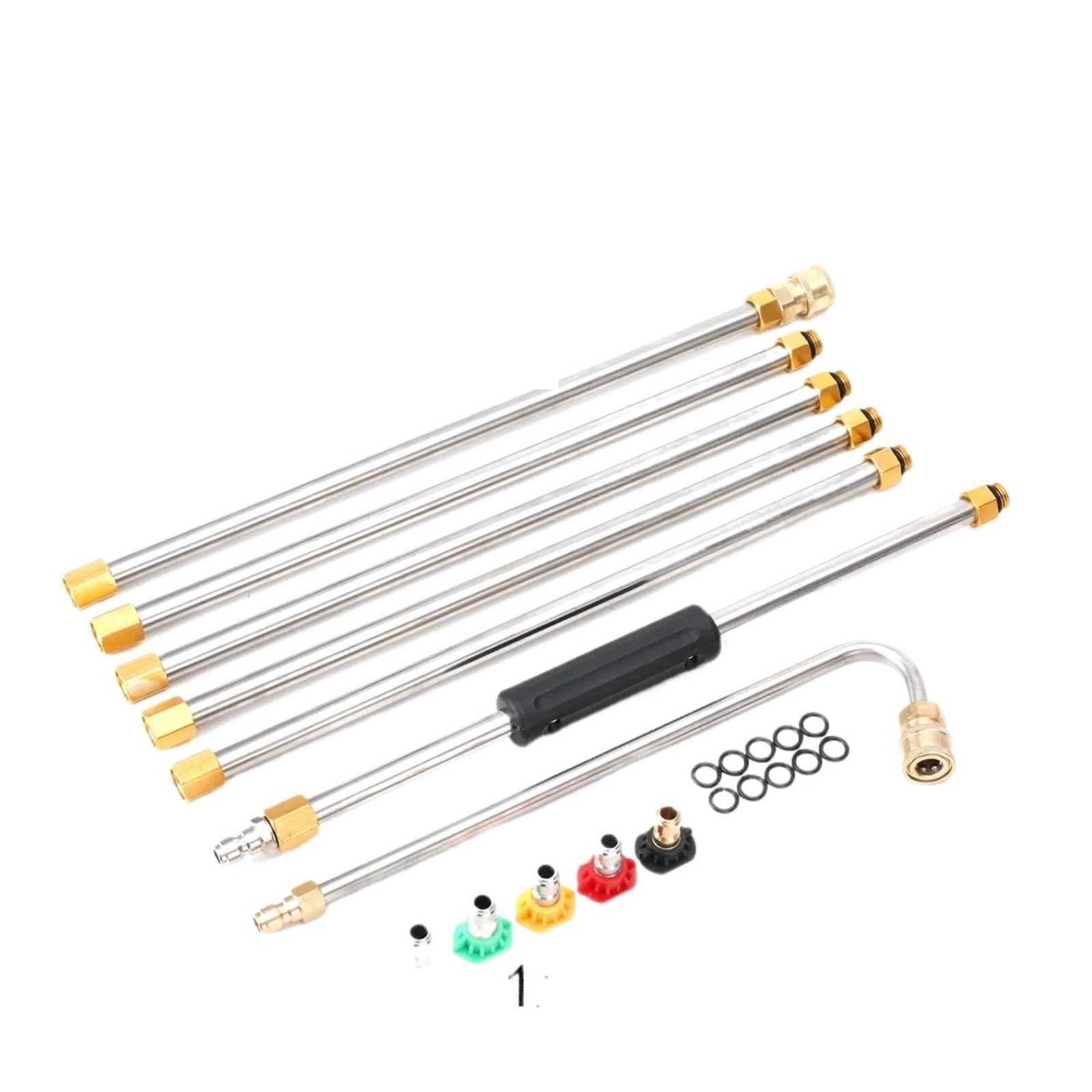 Aywtiun One Color Pressure Washer Extension Wand 1/4" Quick Connector Gutter Cleaning Tool 4000Psi Pressure Washer Extension Wands Roof Cleaner With Nozzles High Pressure Garden Hose Nozzle(9 * 5.5 * 18Cm)