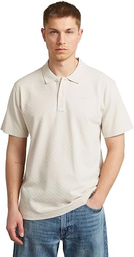 G-Star Men's Core Regular Jacquard Polo, Size: M, Color White