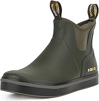Kalkal Men's Anti-Slip Deck Boots: Waterproof Saltwater Fishing Rain Boots with Memory Foam Comfort for Sailing & Work (7-14)