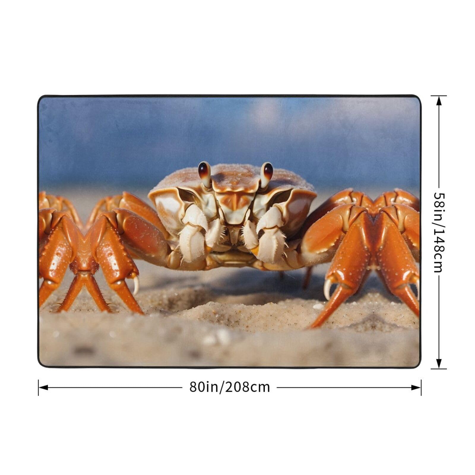 Krabben-Flanell – 203 x 147 cm Schlafzimmer Bodenmatte – Wohnzimmer Schlafzimmer Bodenmatte