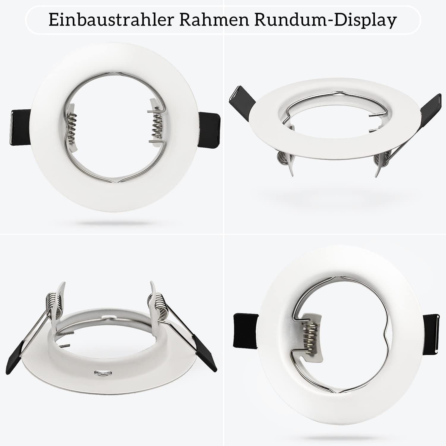 HiBay LED Einbaustrahler 230V Set GU10 Deckenspots Rund Weiß Einbauspot Rahmen 68mm Inkl. GU10 Fassung für LED oder Glühbirne 30er Set | Einbauspot Rahmen Inkl. GU10 Fassung für LED oder Glühbirne für Wohnzimmer Schlafzimmer Küche Flur Büro