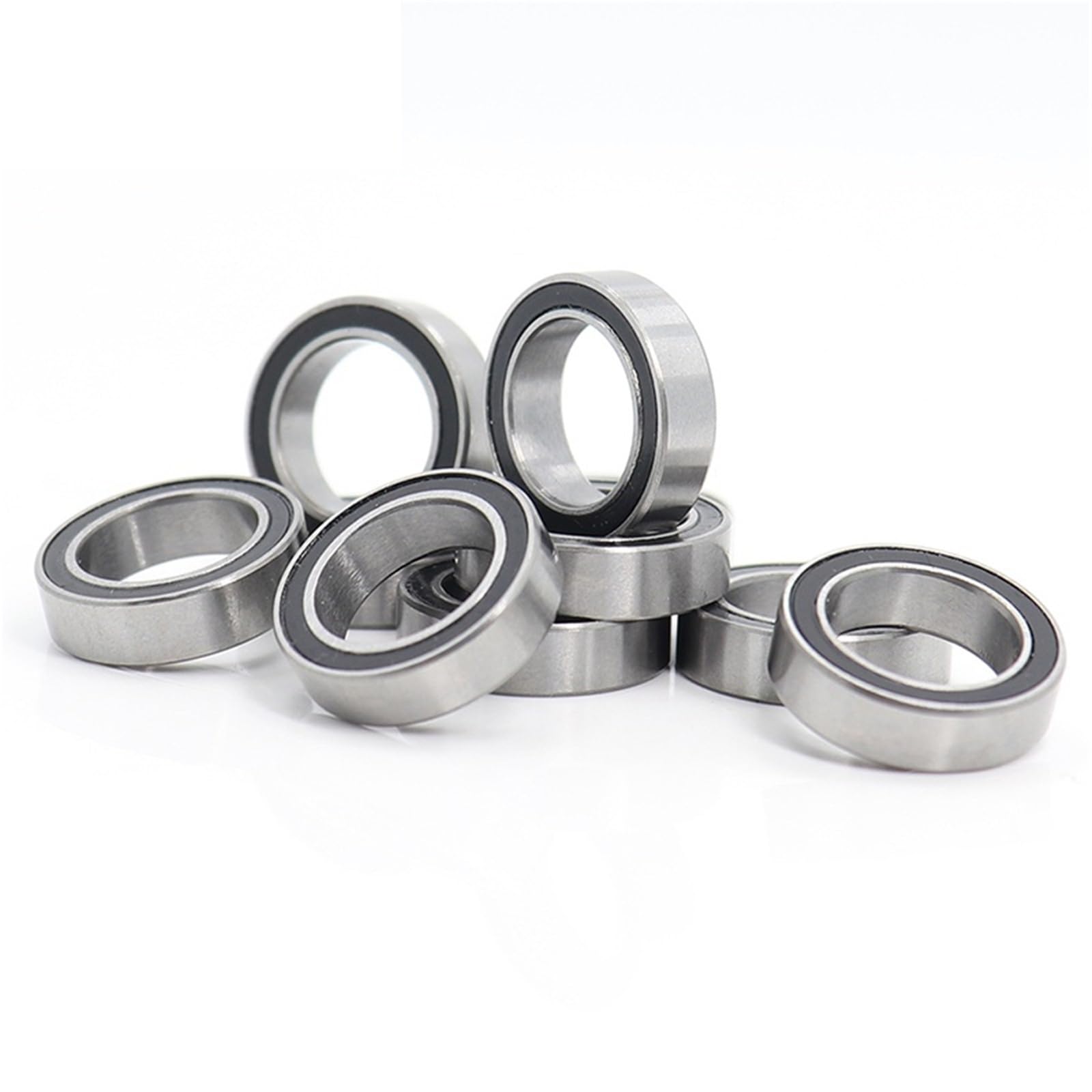Roulements à billes en acier chromé 6702-2RS 15 x 21 x 4 mm avec joint en caoutchouc noir, 10 pièces