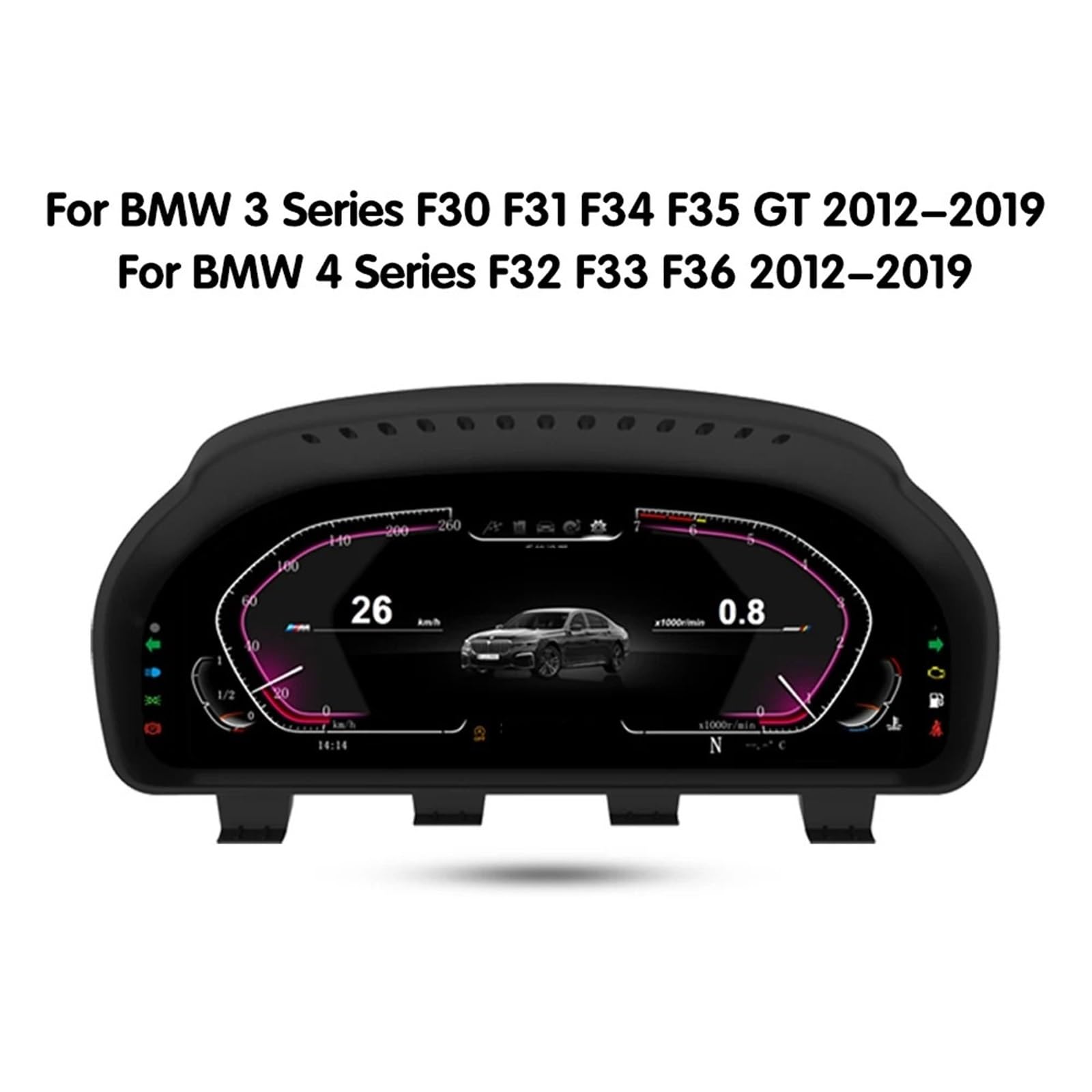 12,3'' Cyfrowy zestaw wskaźników samochodowych pasujący do BMW F30 F31F32 F34 F35 GT Kokpit LCD Prędkościomierz Deska rozdzielcza Wirtualny Zestaw zaślepek radiowychRamka do radia
