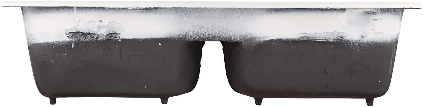 Signature Hardware 424857 Selkirk 43" Drop In Double Basin Cast Iron Kitchen Sink with 4 Faucet Holes at 8" Centers