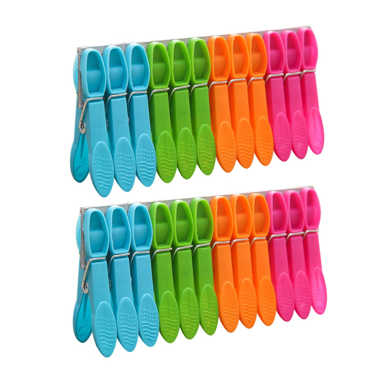 KOMBIUDA 96pezzi Mollette per Bucato Colorate Grandi e Resistenti in Plastica Antiscivolo Attacco per Lenzuola Trapunte Vestiti e Uso Interno ed Esterno Colore Casuale