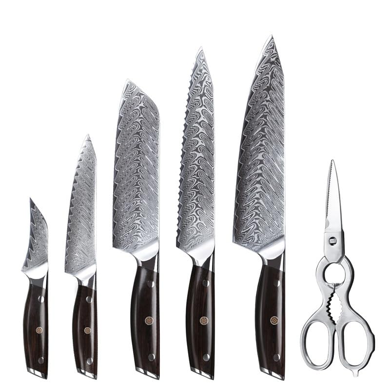 Set Cuchillos Cocina 6 Piezas Acero Inox Base