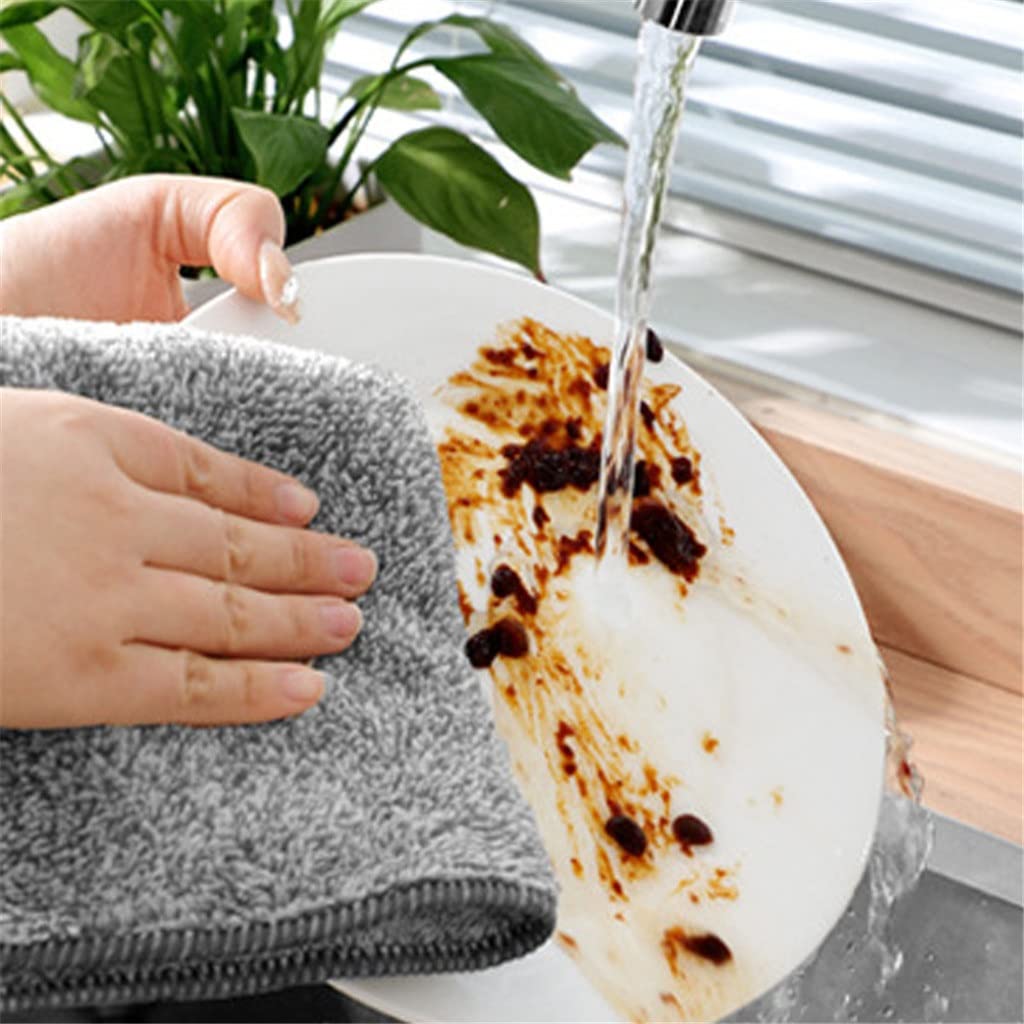 RWRAPS 5 uds. Toalla de Limpieza de Cocina, Trapos de Aceite antiadherentes absorbentes, paño para Lavar Platos, paño de Limpieza de Microfibra, paño de Cocina (Colores Mezclados, 30x30cm)