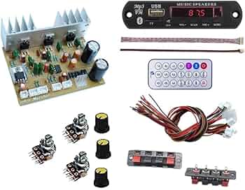 ERH India 2.1 Home Theater Board Amplifier Circuit Board with Connecting Wire Volume, Bass Treble Tone Bluetooth FM USB Aux Card Kit TDA2030 and Suppo...