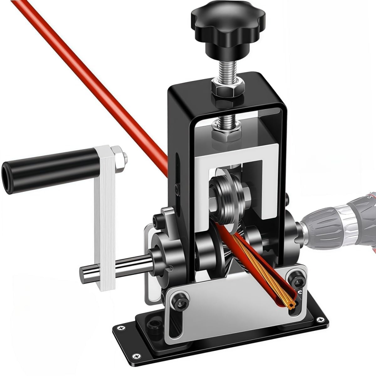 Maquina Pelacables Cobre Automático Manual, 1-25 mm Pela Cables de Electricidad, Cable de Diámetro con Manivela, Maquina de Pelar Profesional