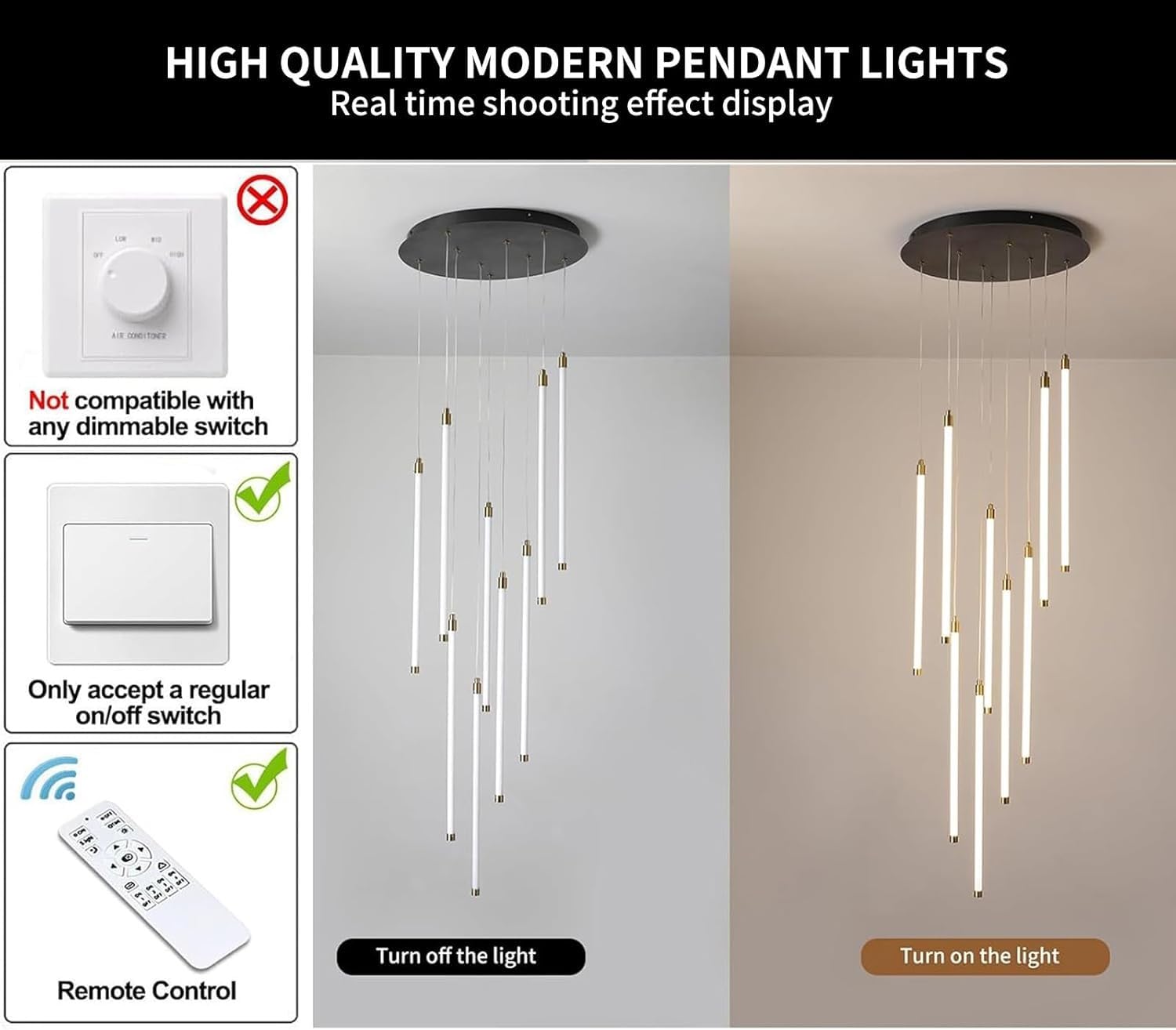 Żyrandol nowoczesny LED schody 9 świateł długi przedpokój lampa wisząca do wysokiego sufitu czarny liniowa lampa wisząca z pilotem ściemnialne oświetlenie wysokiego sufitu do schodów salon we