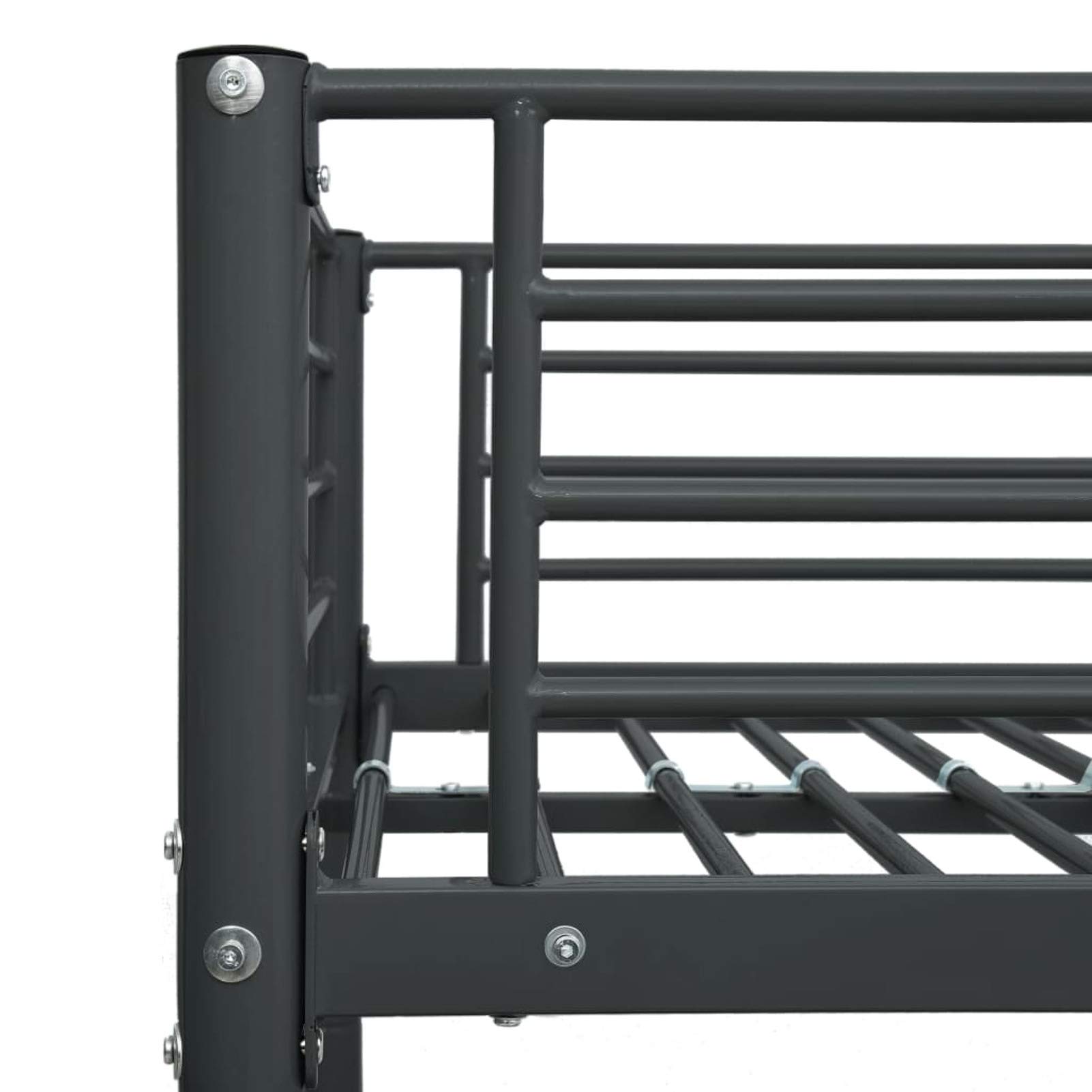 Festnight Letto a Castello per Bambini e Adulti, Struttura in Metallo 90x200 cm Nero